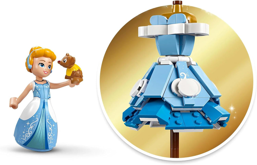 LEGO® Disney Princess Cinderella-Kleid, Spielzeug für Jungen und Mädchen ab 9 Jahren – inklusive Kleiderbügel, einer Cinderella-Minipuppe und einer Mausfigur – Creative Playset 43266 Bausets Beuche den LEGO-Store