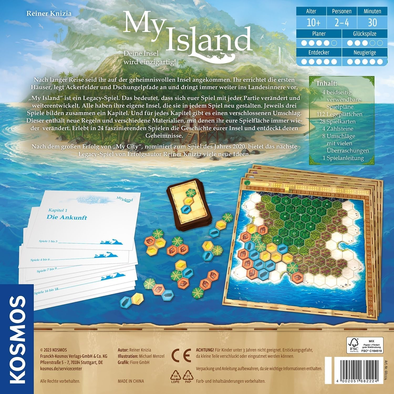 Kosmos 682224 My Island, joc Legacy cu 8 capitole, joc de societate pentru 2-4 jucători cu vârsta de 10 ani și peste, bazat pe succesul jocului My City (nominalizat pentru Jocul Anului 2021)