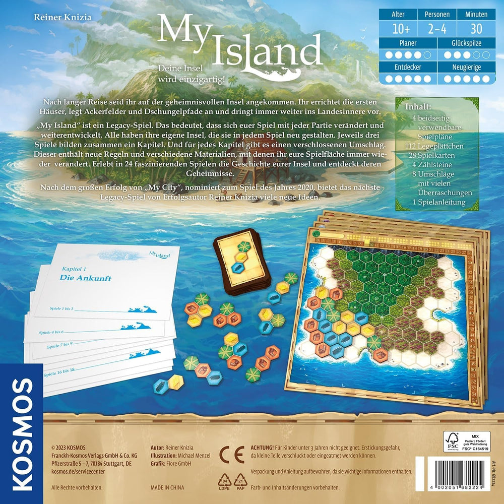 Kosmos 682224 My Island, joc Legacy cu 8 capitole, joc de societate pentru 2-4 jucători cu vârsta de 10 ani și peste, bazat pe succesul jocului My City (nominalizat pentru Jocul Anului 2021)