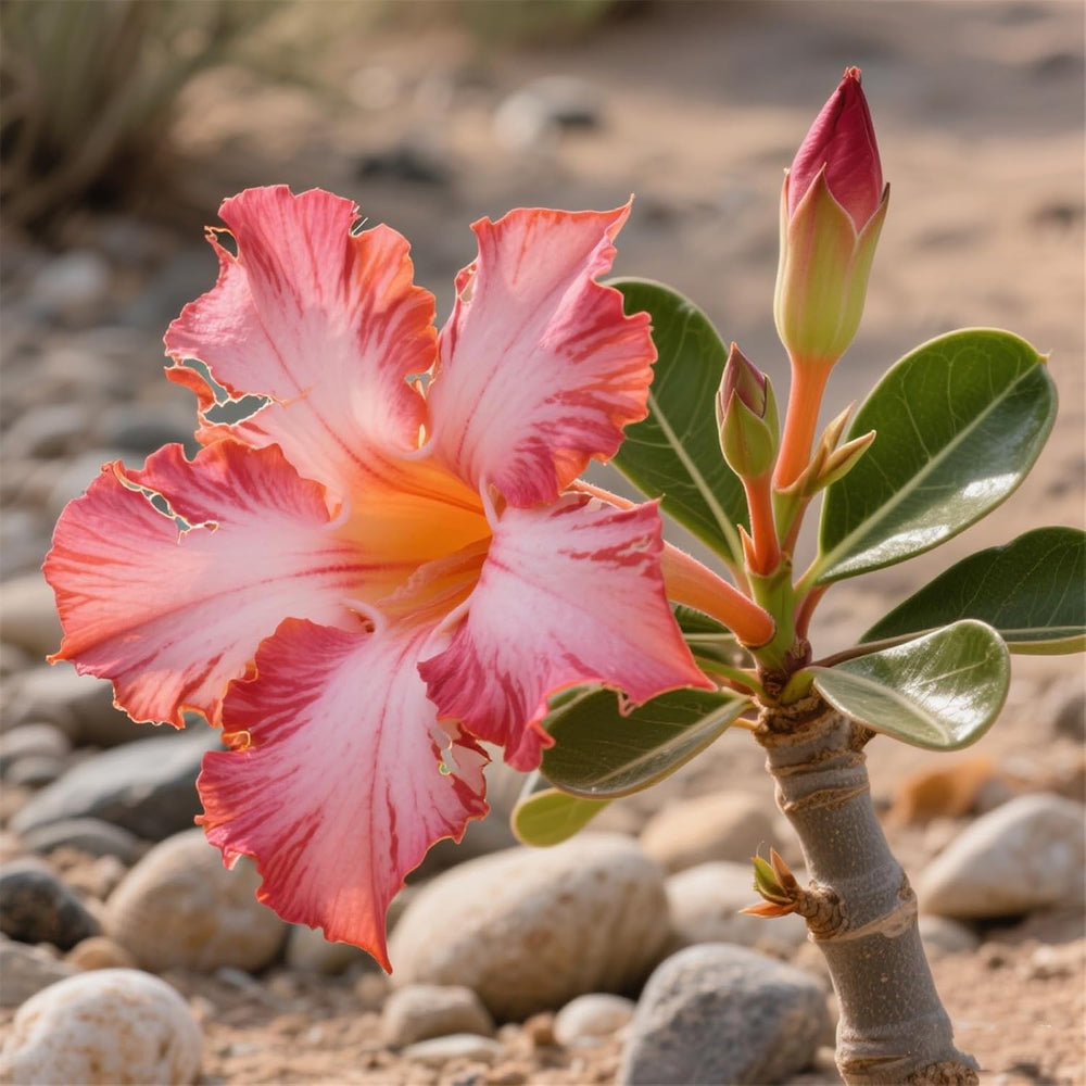 Winterhart pflanzen, Lebende Pflanzen,Mehrjährige Blumenzwiebel ist winterhart, Mysteriöse magische Glühbirne, Blumenzwiebel Mix，3 Jahre-1 Wüstenrose knollen -G