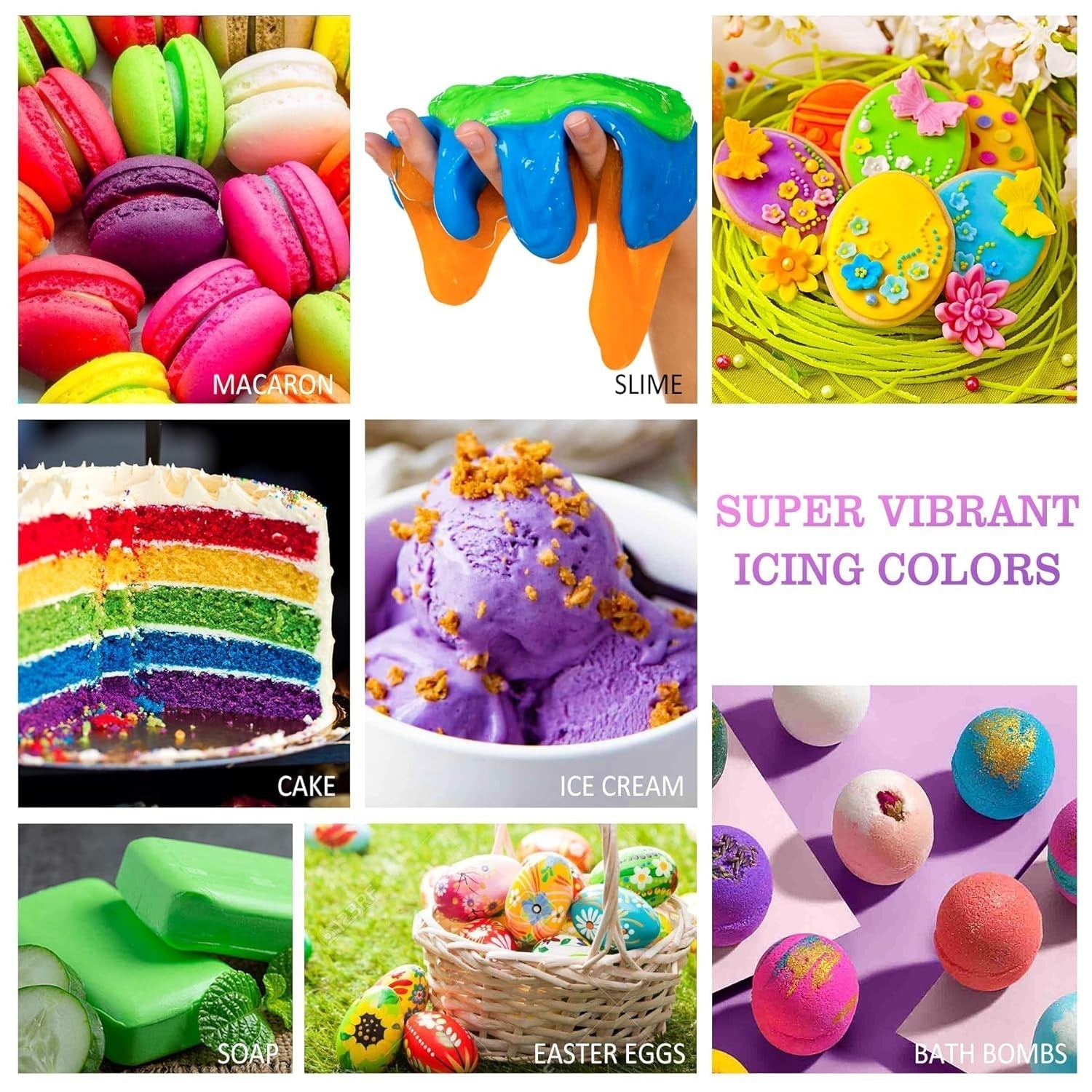 Lebensmittelfarbe - 30 X 10Ml Lebendige Lebensmittel Farben Zum Backen, Kuchen Dekorieren, Zuckerguss, Kekse, Fondant Und Macaron - Flüssige Food Coloring Für Die DIY Seifenherstellung Und Basteln Naty Shop