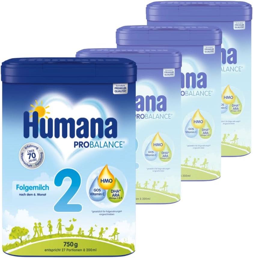 Humana PROBALANCE 2 Folgemilch, nach dem 6. Monat, 750 Gramm Mutter und Kind Naty Shop 4 x 750 Gramm