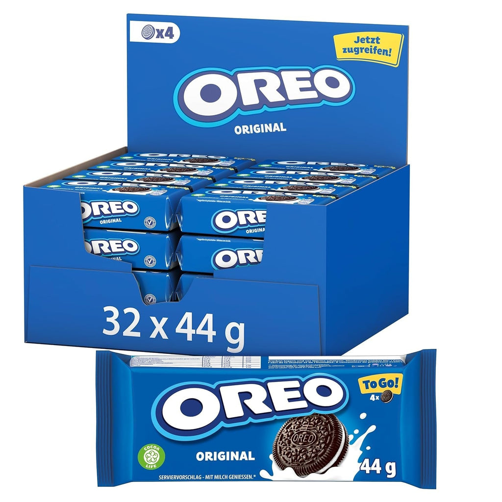 OREO Original – Fursecuri crocante cu cacao și umplutură delicioasă de cremă cu aromă de vanilie – 32 x 44g