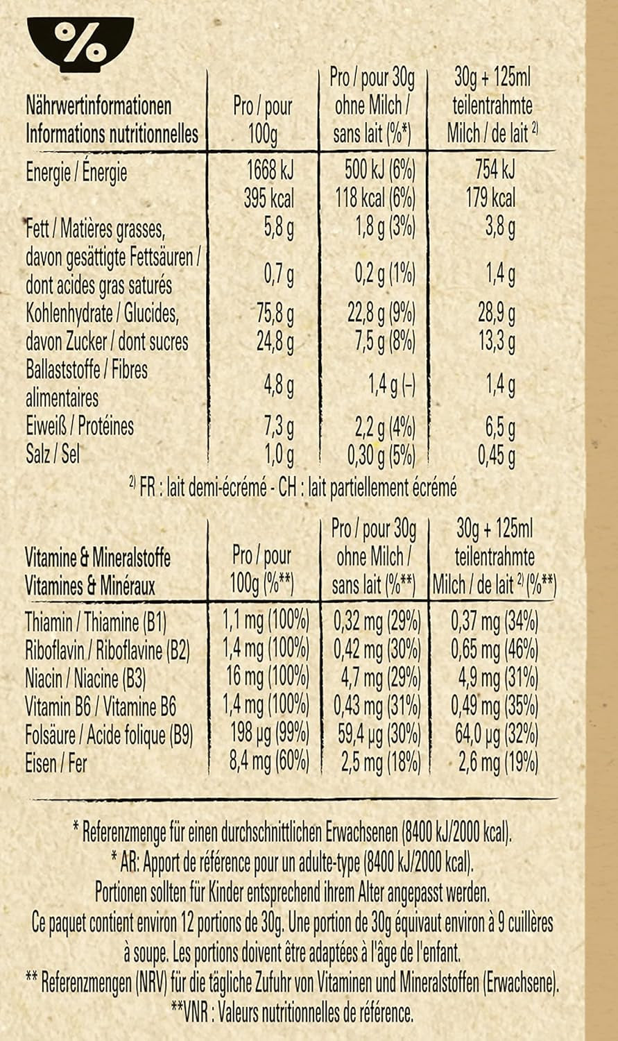 Churros-Frühstückscerealien mit 42 % Vollkornanteil, 3er-Pack (1x360 g)