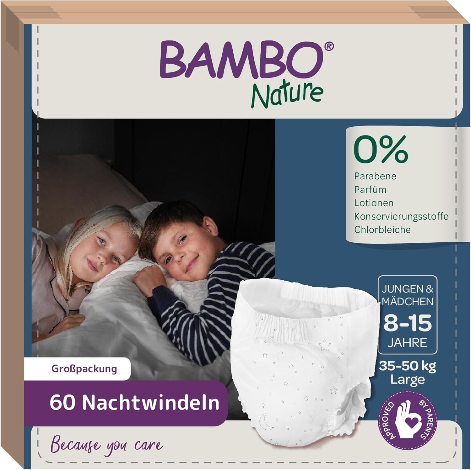 Bambo Dreamy Nighttime Pull-Up-Windeln, groß (35–50 kg/77–110 lbs), 10er-Pack | Pull-Up-Windeln für Kinder | Besonders saugfähige Bettnässen-Nachtwäsche