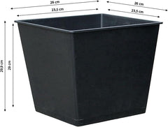 Ghiveci universal Dehner, plastic, negru, 30 x 26 x 26 cm