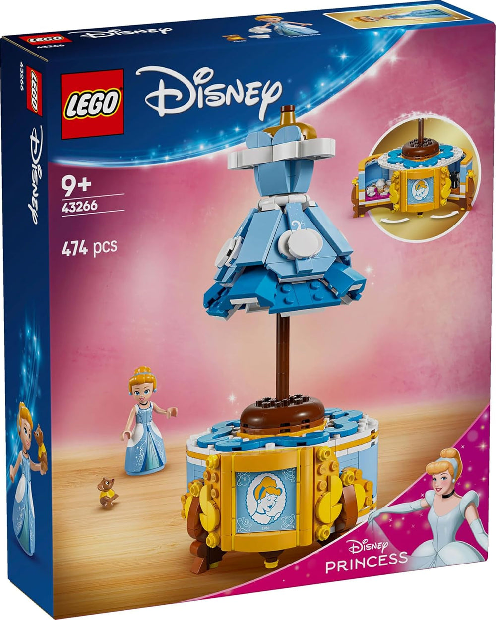 LEGO® Disney Princess Cinderella-Kleid, Spielzeug für Jungen und Mädchen ab 9 Jahren – inklusive Kleiderbügel, einer Cinderella-Minipuppe und einer Mausfigur – Creative Playset 43266 Bausets Beuche den LEGO-Store