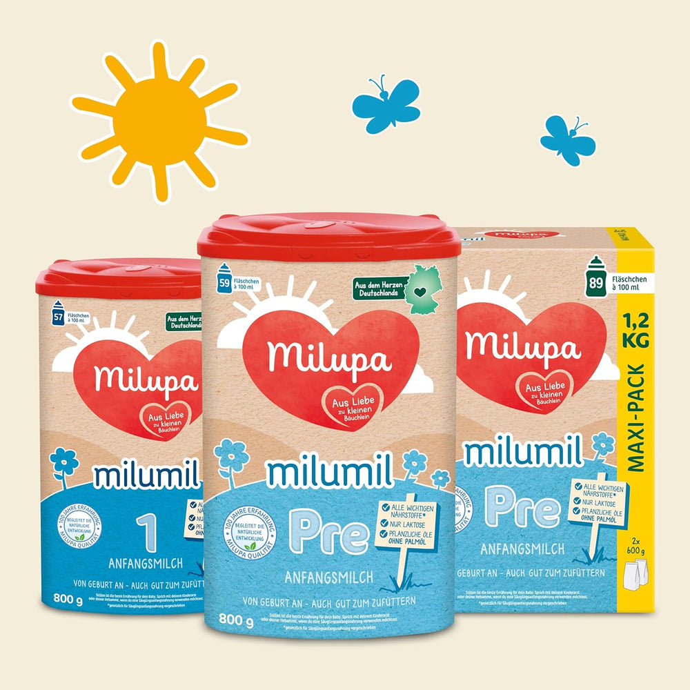 Milumil Milupa Milchpulver für Babys, die erste Milch seit der Geburt, 800 g