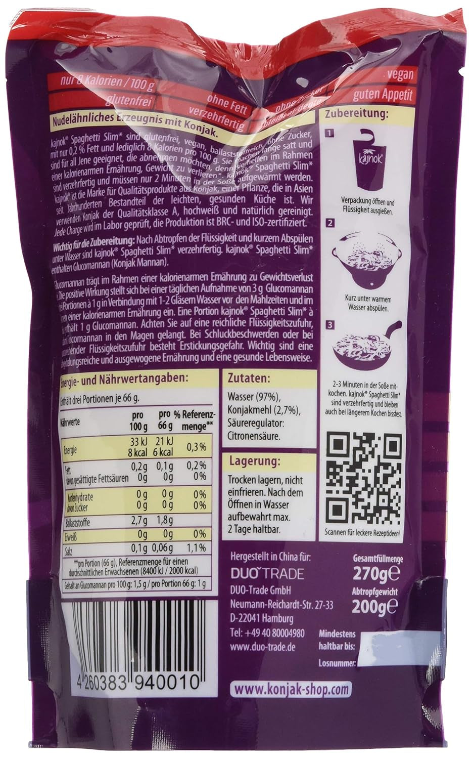 Dünne vegane Spaghetti, 200g