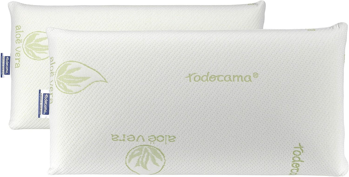 Todocama Todolit viscoelastic aloe vera plus pernă, verde, 2 bucăți, 75 cm Perne standard Naty Shop 75 cm