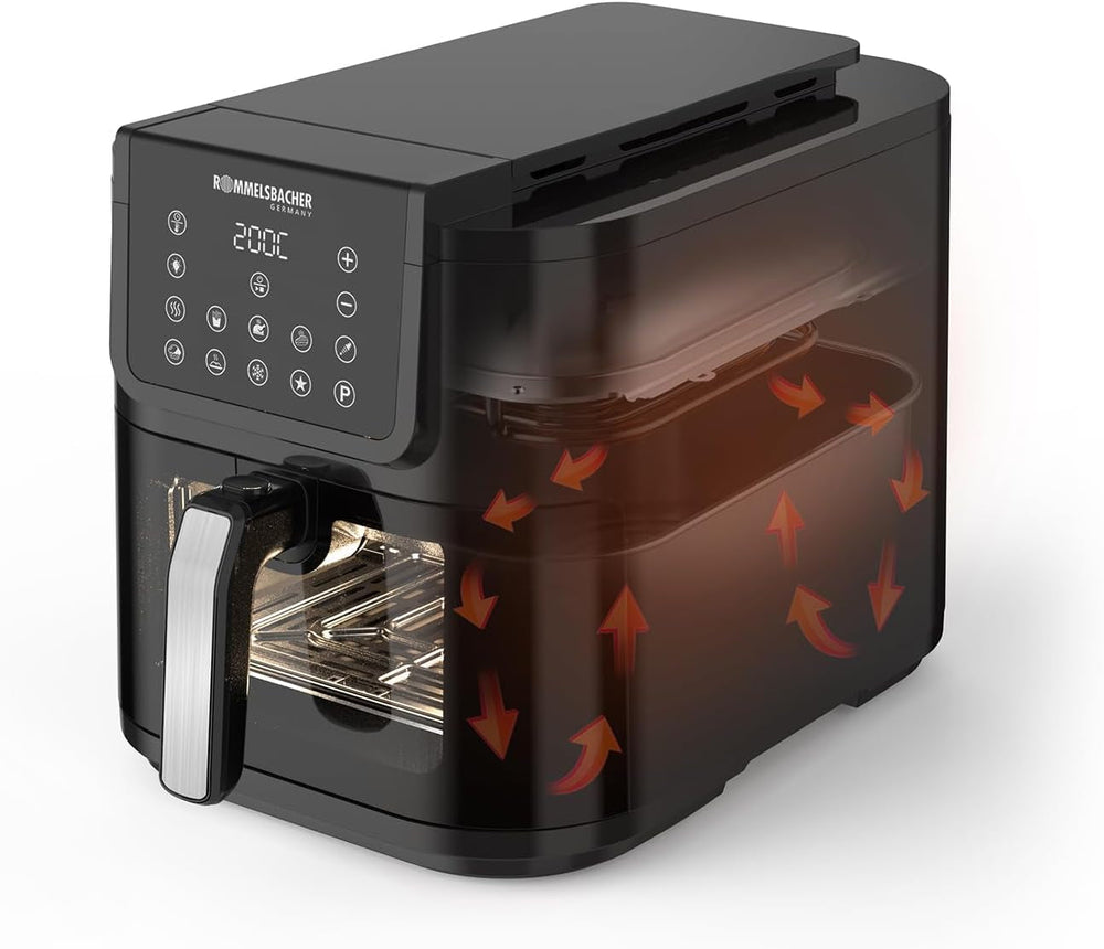 ROMMELSBACHER Heißluftfritteuse mit Fenster FRH 1700, 10 Programme, geräuschlos Haushaltsgeräte Naty Shop