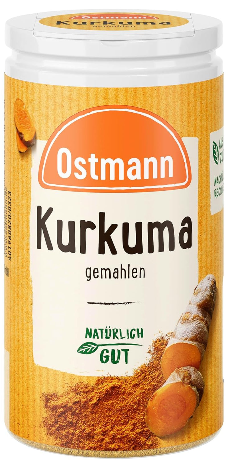 Ostmann Gewürze - Kurkuma gemahlen | Perfektes Gewürz für Curry- und Reisgerichte | Verleiht Gerichte eine goldgelbe Farbe | Natürliche Inhaltsstoffe | 40 g in der Streudose