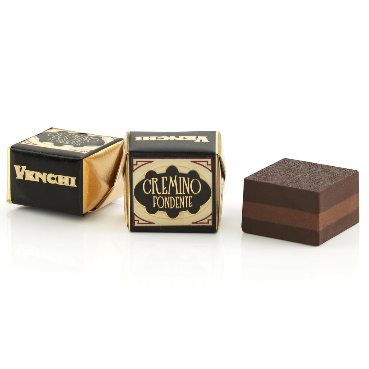 Venchi - Cremino Extra Black Chocolate - Dunkle Schokolade mit Mandelpaste und „Piemonteser Waldhaselnüssen g.g.A.“, 1 kg, glutenfrei, ohne Farbstoffe und ohne Konservierungsstoffe
