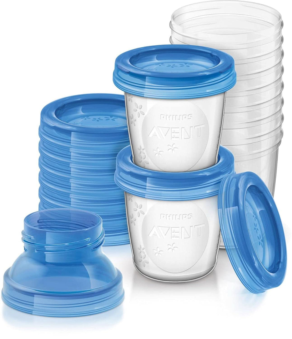 Philips Avent Austellungssystem Für Muttermilch, Becher Inklusive Deckel, Adapter (Modell SCF618/10) Zubehör Essen und Stillen Bebe Naty Shop