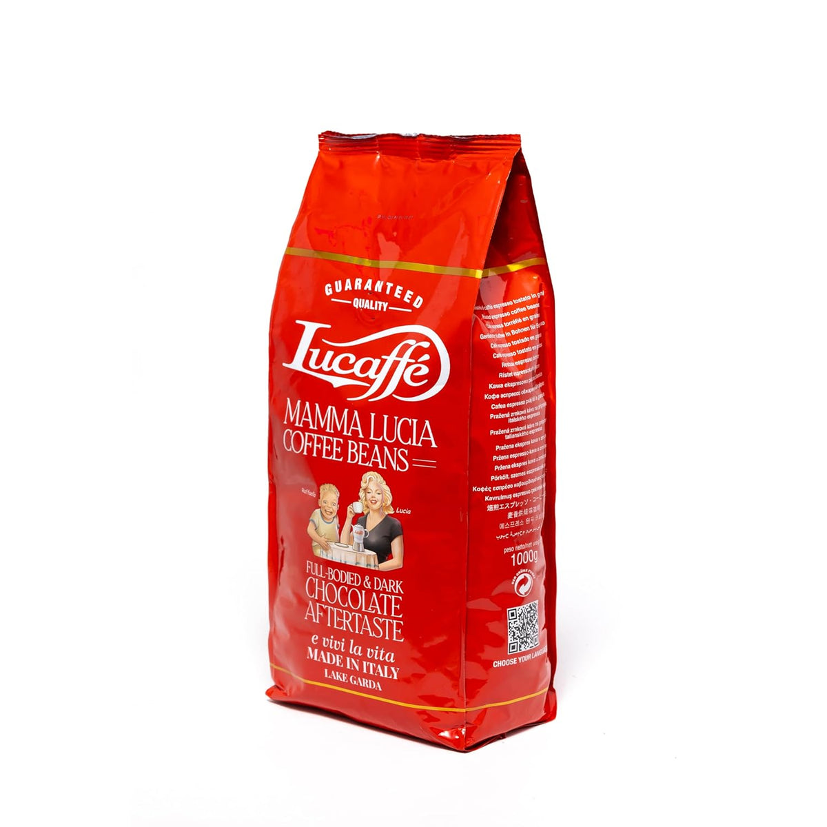 Lucaffé - Kaffeebohnen Mamma Lucia, 1 kg | Kaffee aus ganzen Bohnen für cremigen Espresso | Helle Röstung | intensiver und cremiger Geschmack
