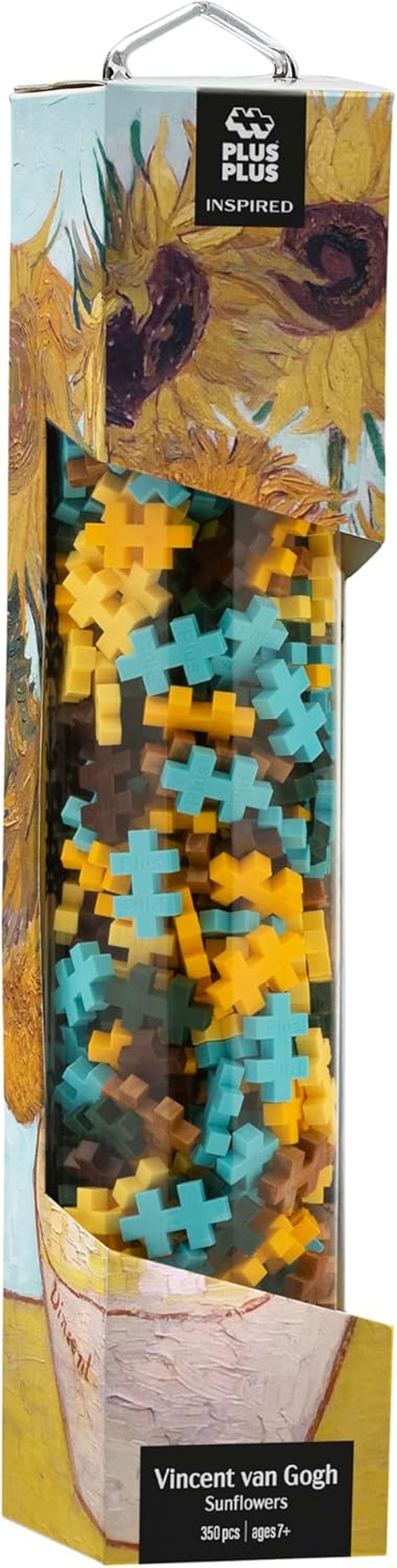 Plus-Plus 5163 Geniales Konstruktionsspielzeug, Sonnenblumen von Vincent Van Gogh, Inspired-Edition, Kreativ-Bausteine ​​​​Tube, 350 Teile, Sunflowers