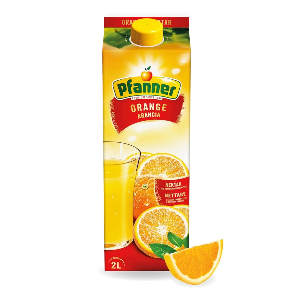Pfanner 100 % naturtrüber Apfelsaft (1 x 2 Liter) – Direkt gepresste Äpfel – Fruchtsaft ohne Zuckerzusatz Alkoholfreie Getränke Naty Shop 2 Liter 50 % Orange