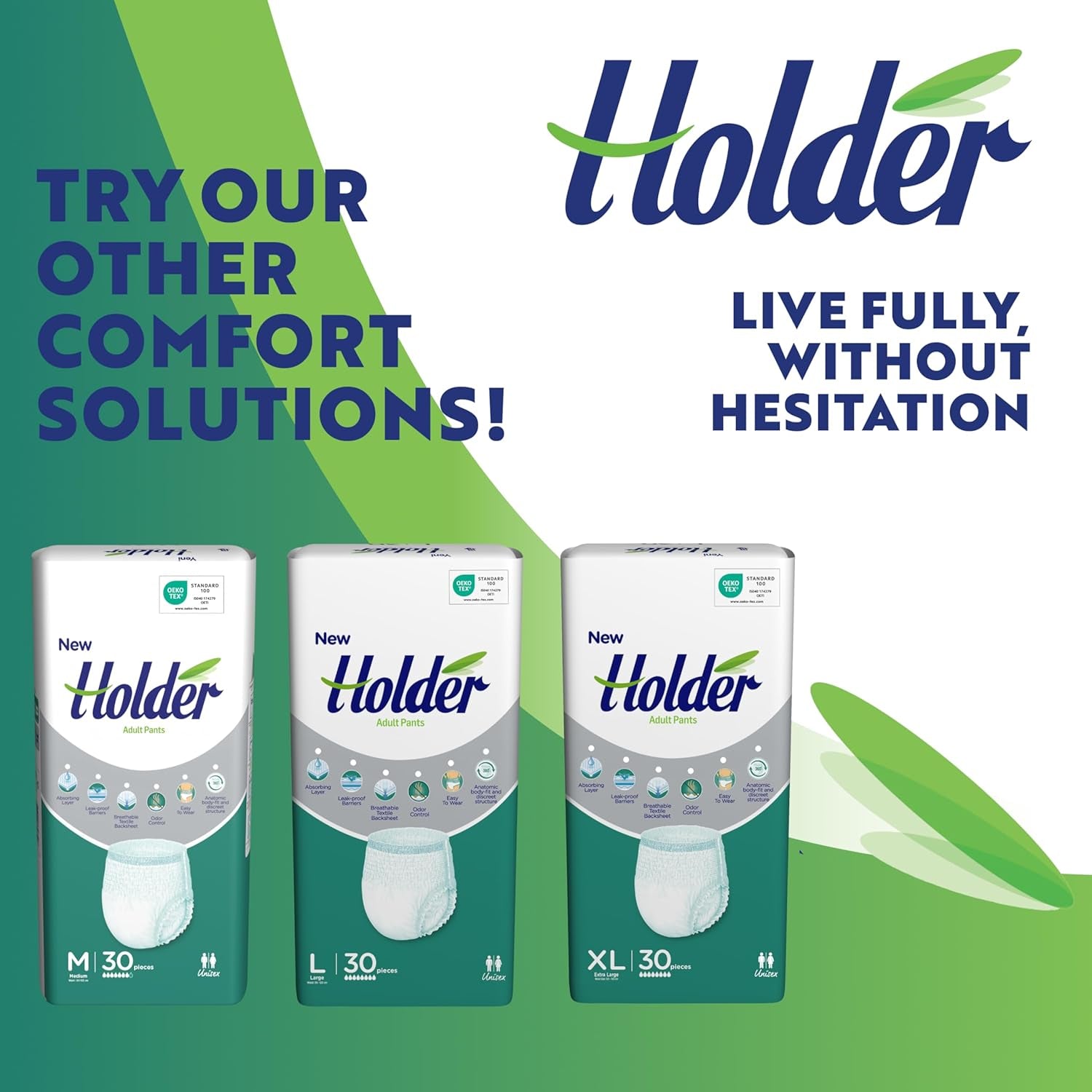 Einwegwindeln für Erwachsene, Unisex, wasserdicht, saugfähig, elastische Seite, atmungsaktiv, super saugfähig, doppellagiger Nässeindikator, 5-Sterne-Dermatologischer Schutz, Mittel