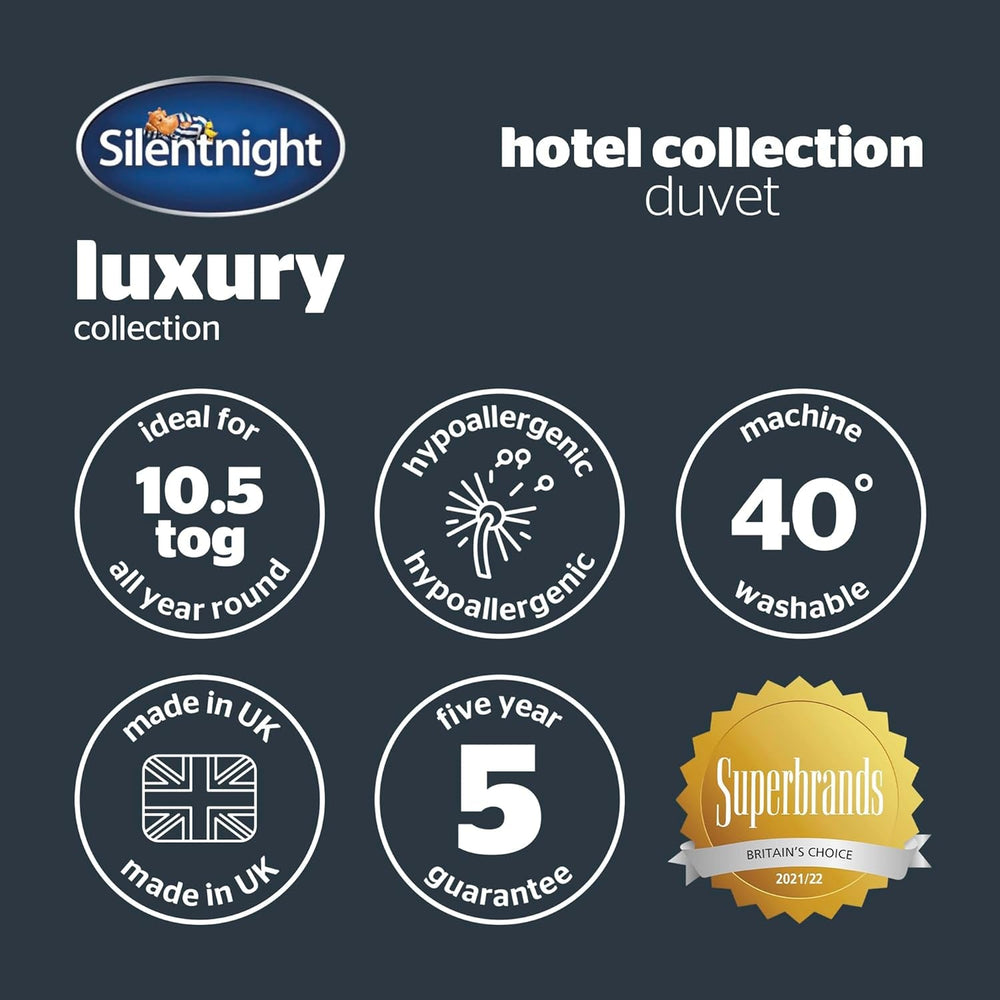 Bettdecke Silentnight Hotel Collection 10,5 Tog – Doppelbett, Polyester, weiß Bettdecken und Steppdecken Naty Shop