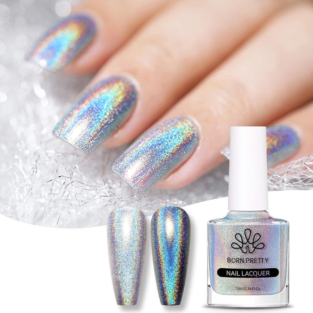 Born Pretty Glitzer-Nagellack, Rainbow Shining Glitter Super Shine Black Nail Art Nagellack