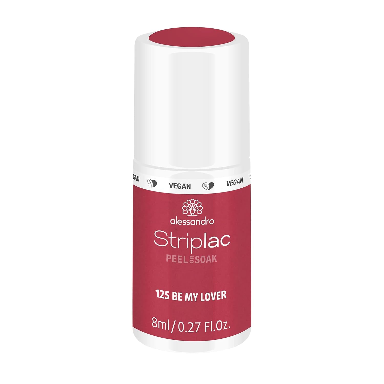 UV-Nagellack alessandro Striplac Be My Lover – Zart und langlebig – Einfache Entfernung dank Peel-Off-Entfernungstechnologie – Vegan und tierversuchsfrei – 8 ml