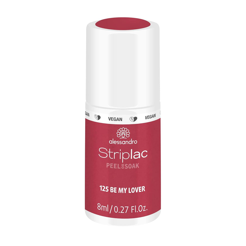 UV-Nagellack alessandro Striplac Be My Lover – Zart und langlebig – Einfache Entfernung dank Peel-Off-Entfernungstechnologie – Vegan und tierversuchsfrei – 8 ml
