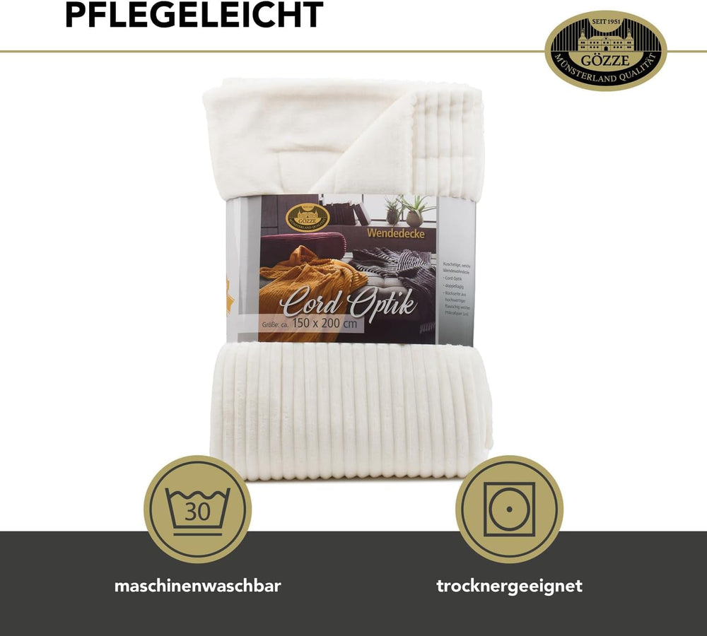 Gözze Wohnzimmerteppich in Samtoptik, 150 x 200 cm, weiße Wolle, 40067-00-150200 Betten und Decken Besuche den Gözze-Store