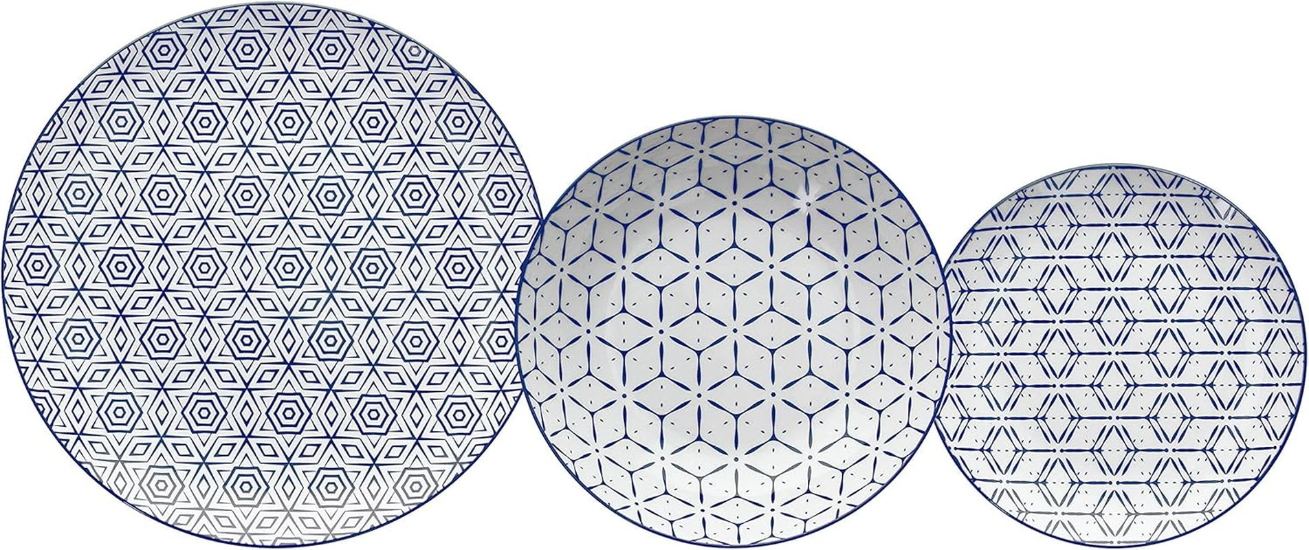 Downtown Tellerservice Für 6 Personen, 18 Stück, Porzellan, Weiß Und Blau Seturi vesela masa Naty Shop Default Title