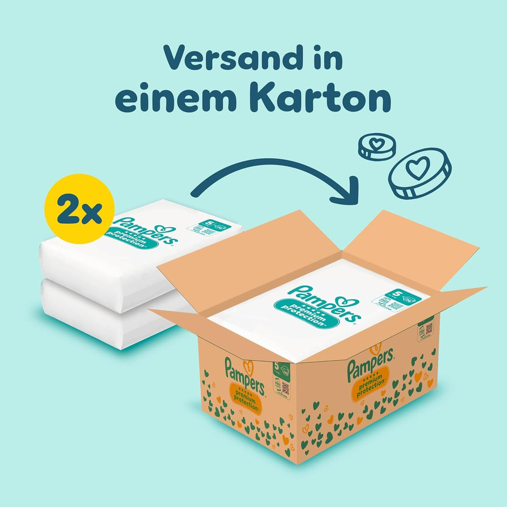 Pampers Premium Protection Größe 5, 152 Windeln, 11 kg–16 kg, unser Nr. 1-Schutz gegen Haut und Auslaufen