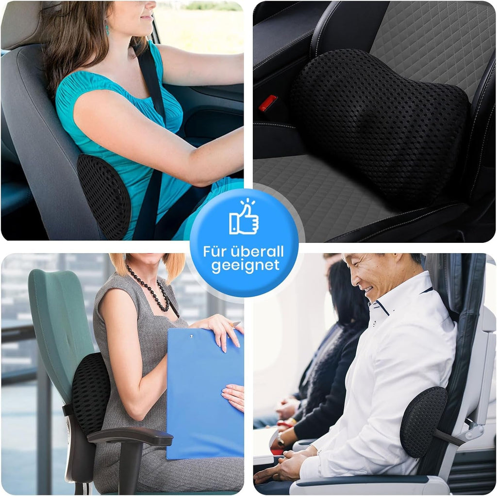 Aipwerer pernă lombară pentru spate, pernă de susținere lombară pentru scaun de birou și scaun auto, pernă de susținere pentru spate din spumă de memorie cu curea reglabilă, pernă lombară ergonomică pentru scaune auto, scaun de birou Perne lombare Naty Shop