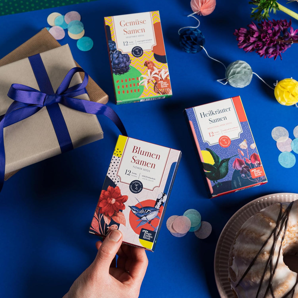 Blühender Regenbogen – 6 kostenlose bestäubte Blumenmischungen – spektakulär und farbenfroh – Samenset für Anfänger, als kleines Geschenk oder für den persönlichen Gebrauch