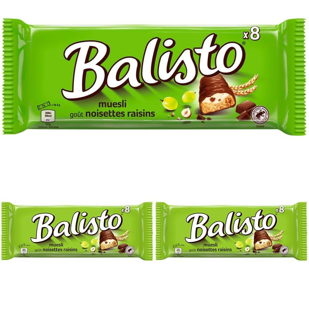 Balisto Chocolate Pack Bulk, Yoberry-, Müsli- und Joghurt-Schokoriegel, 8 x 18,5 g, Schokolade, Müsliriegel, Schokoladen-Großpackung (148 g)