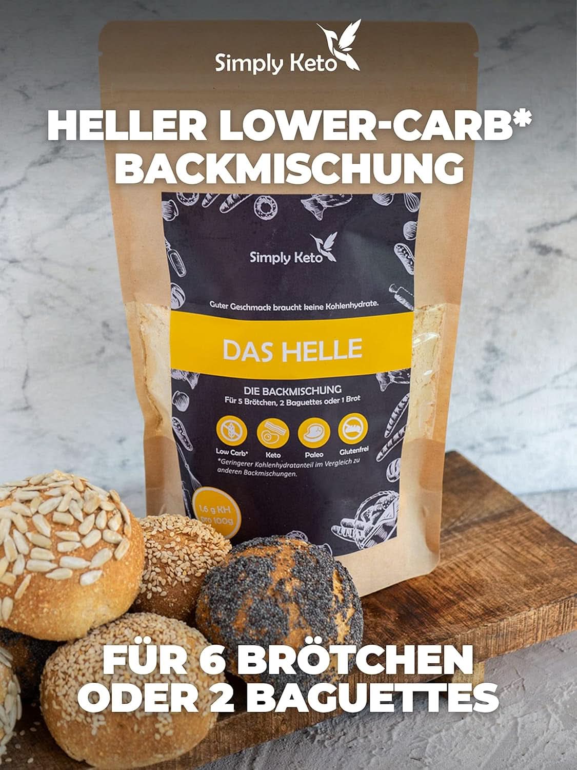Simply Keto The Light Lower Carb* Brot, Mischung für glutenfreies Brot, 260 Gramm Kitchen Naty Shop