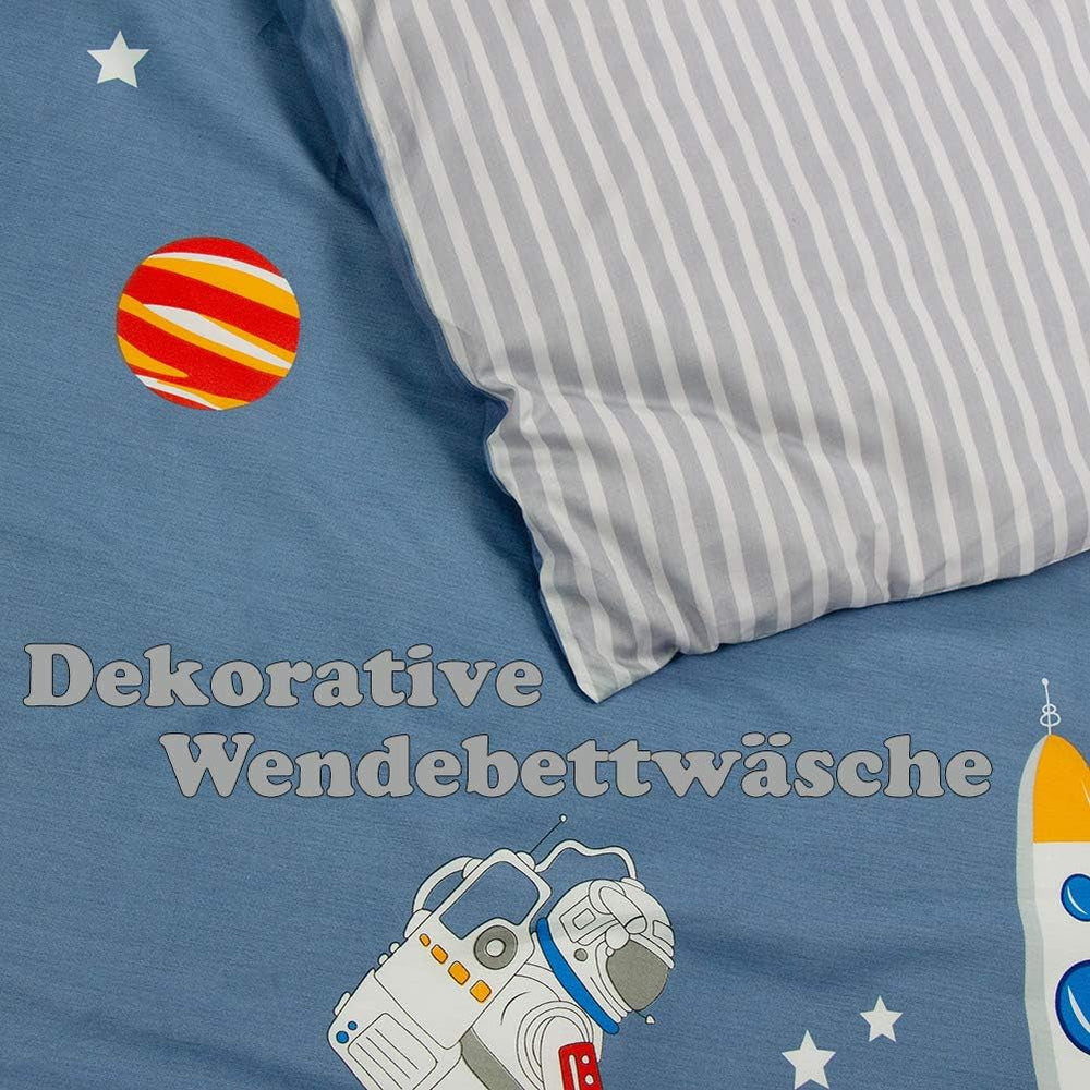 Bettwäsche für Kinder Jungen mit verschiedenen Mustern, 100 % Baumwolle Bettwäsche - Kinder Naty Shop
