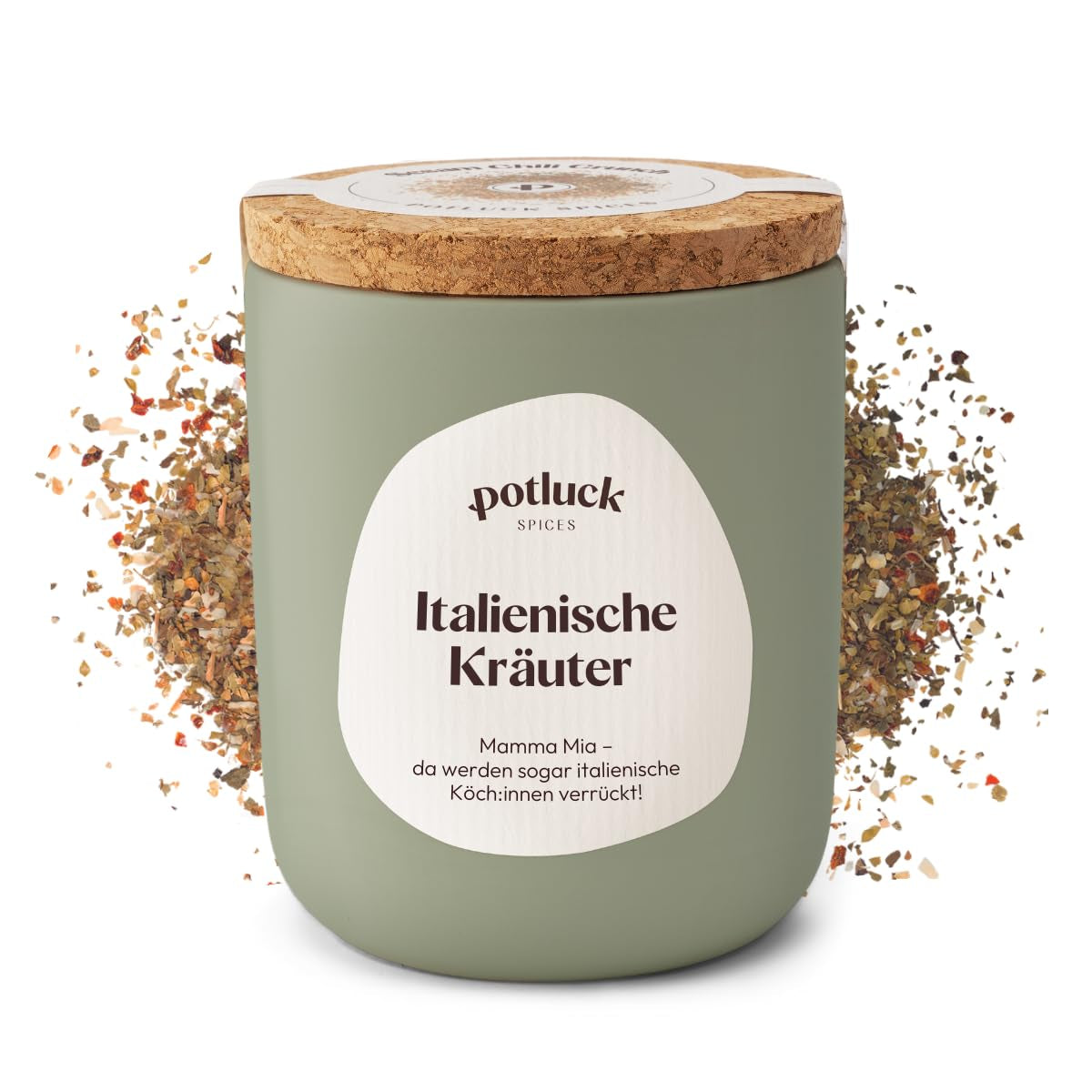 Potluck | Pasta und Pizza Kräuter | Gewürzzubereitung im Keramiktopf | 40g | Vegan, glutenfrei und mit natürlichen Zutaten