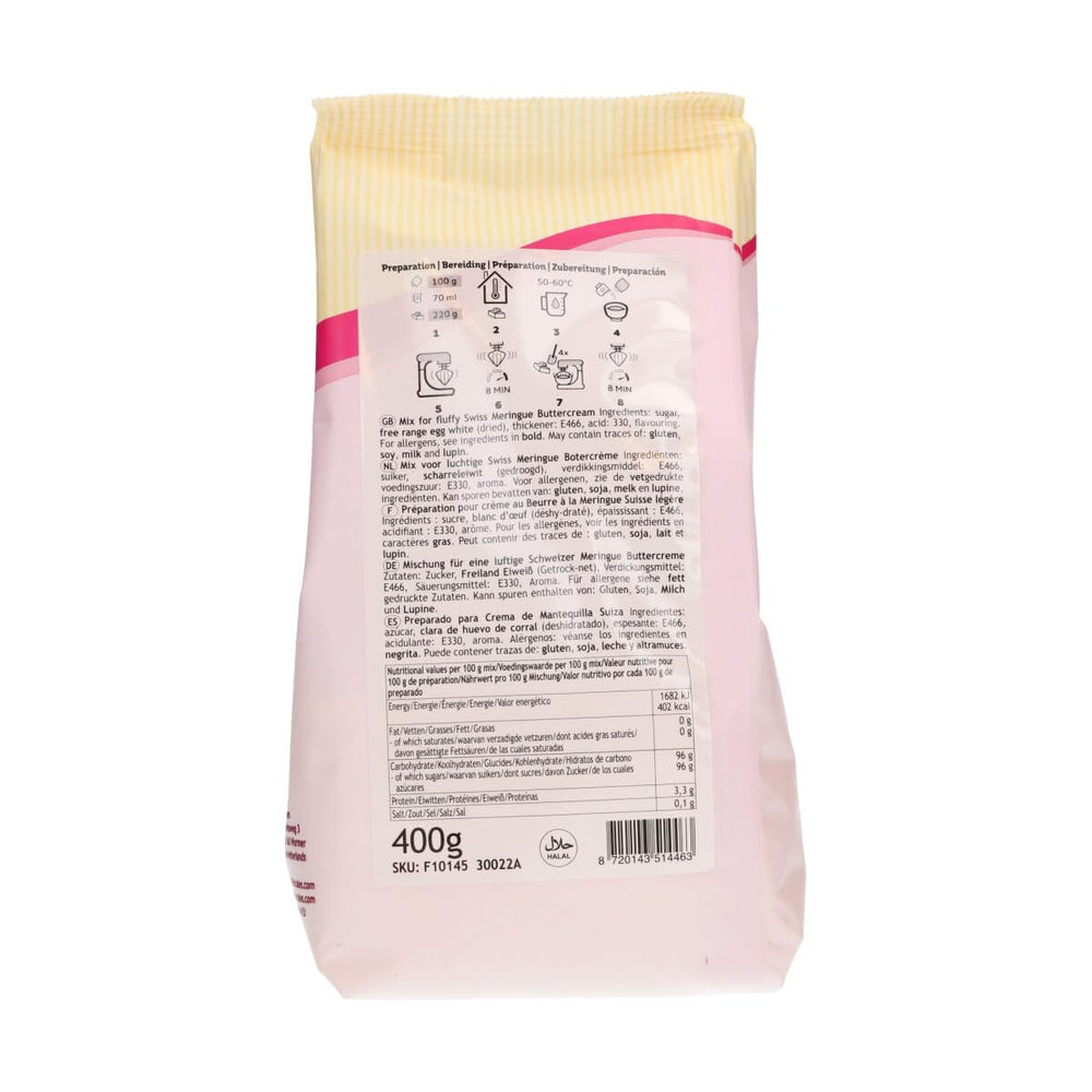Funcakes Mix Für Schweizer Baiser Buttercreme: Einfach Zu Berüben, Cremig, Perfekt Zum Dekorieren, Abdecken Und Füllen Von Kuchen, Belag Auf Cupcakes. 400 g. Mischung zum Backen und Kochen Naty Shop