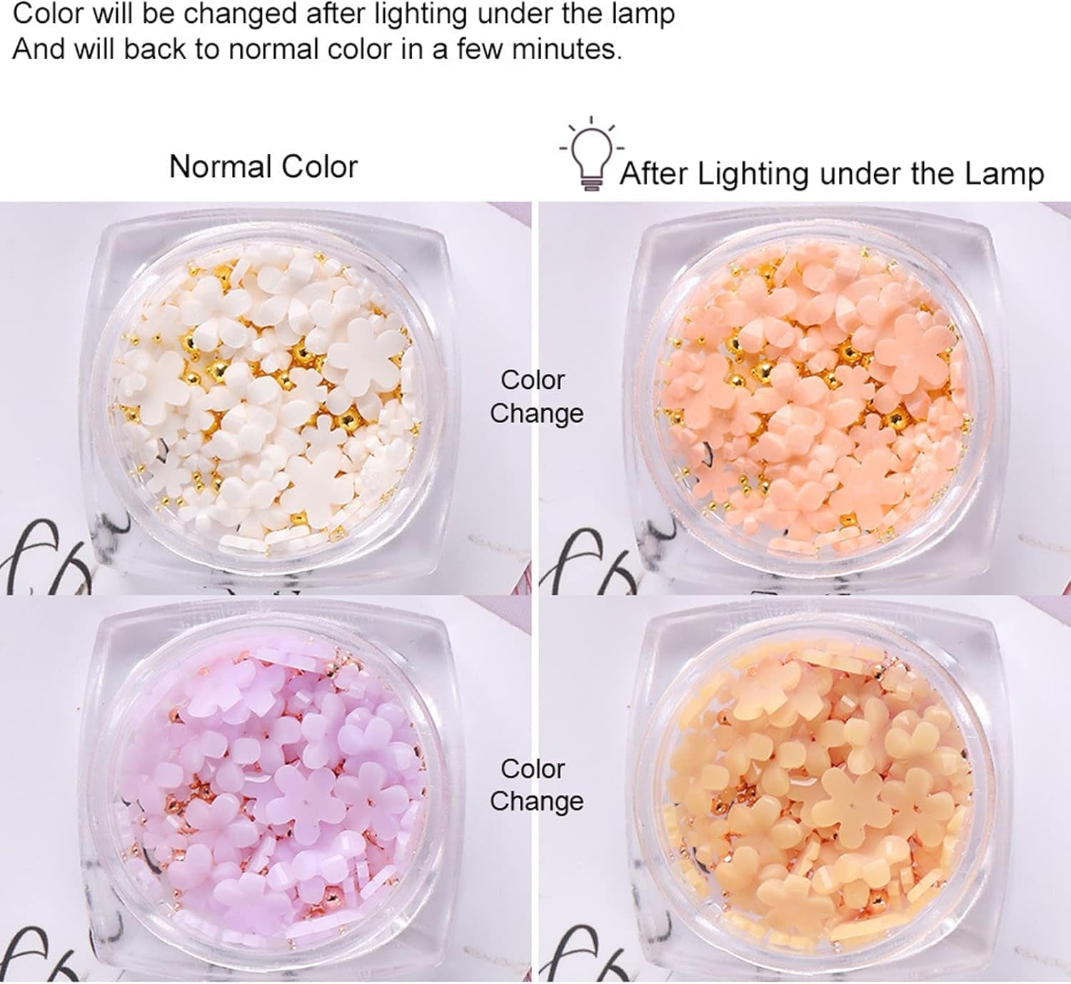 6 Box 3D Blumen Nagelkunst Charms, Acryl Blumen Nagel Strass Mit Gold Und Silberperlen Ornamenten, Nagel Edelsteine, Nagel Zubehör Für Mädchen, Frauen, DIY Nageldesign, Basteldekoration…