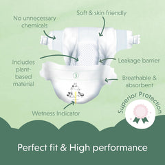 Mumin-Baby-Öko-Windeln, Größe 3, 5–8 kg, 48 Stück, hochwertige weiche Windeln | Weich und hautfreundlich, atmungsaktiv, saugfähig, keine unnötigen Chemikalien |