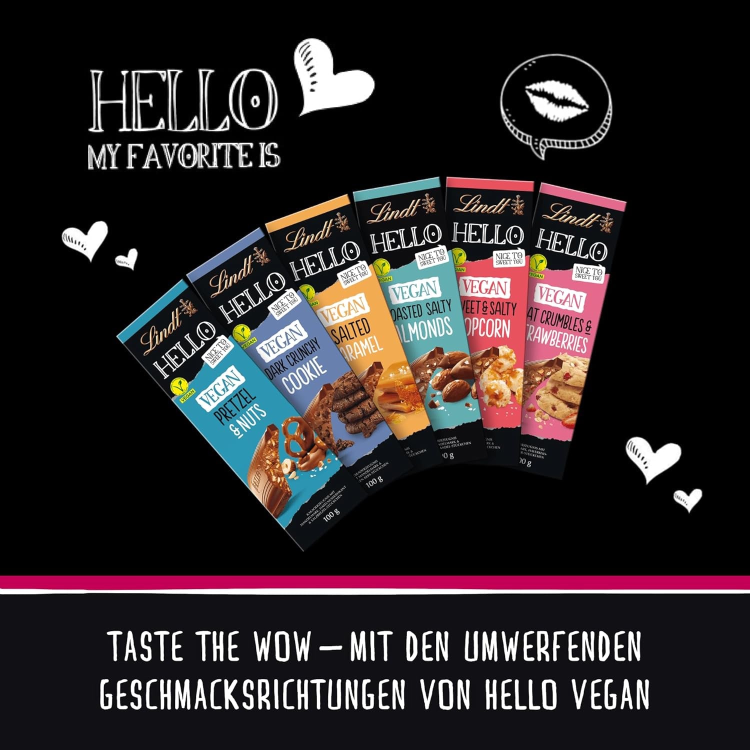 Lindt Hello Schokolade, geröstete Salzmandeln, 100g