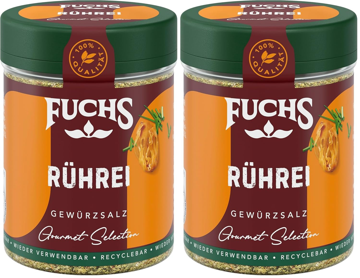 Fuchs Gourmet Selection Klassisch/Heimisch – Bratkartoffel Gewürzsalz, nachfüllbares Kartoffelgewürz, Salz zum Würzen von Brat- & Ofenkartoffeln, Pommes Frites & Co, vegan, 70 g