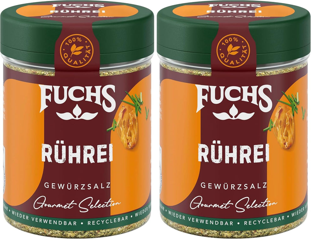 Fuchs Gourmet Selection Klassisch/Heimisch – Bratkartoffel Gewürzsalz, nachfüllbares Kartoffelgewürz, Salz zum Würzen von Brat- & Ofenkartoffeln, Pommes Frites & Co, vegan, 70 g