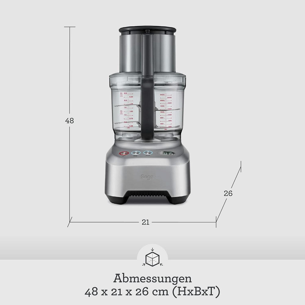 Sage Appliances SFP820 the Kitchen Wizz Peel Und Dice, Küchenmaschine, 2000 Watt Mutter und Kind Naty Shop