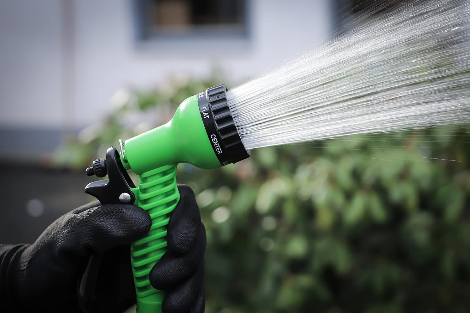 BGS DIY 70903 | Furtun de apă | Textil | Flexibil | cu duș de grădină cu 7 funcții | 3-10 m