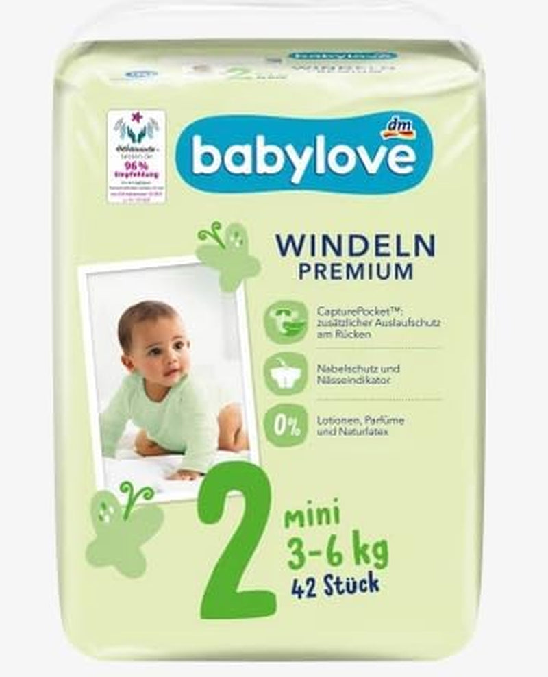 Premium Windeln Größe 2, Mini, 3-6 kg, 42 Stück
