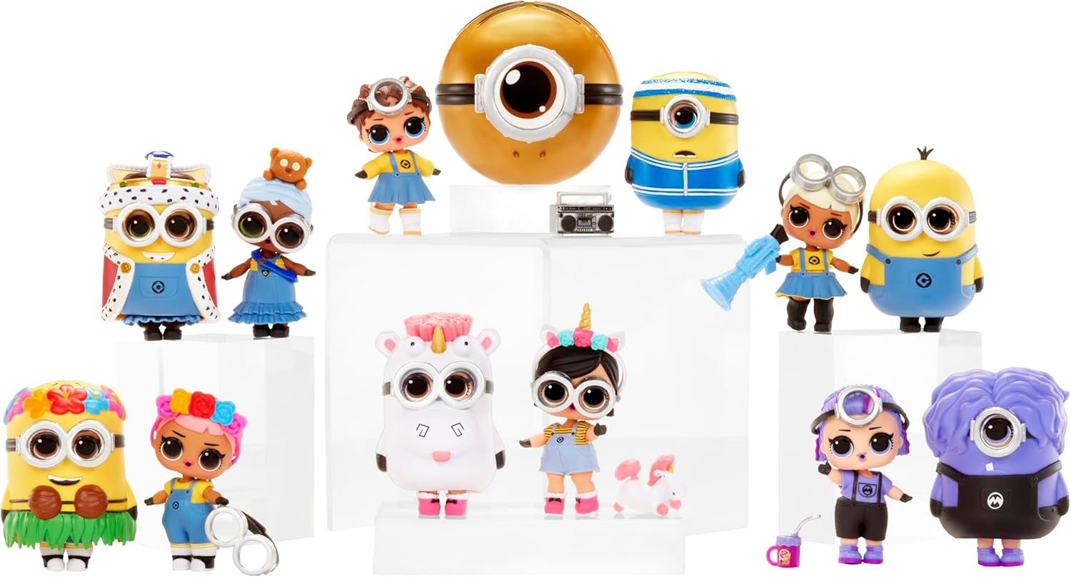 LOL Surprise! Loves Minions Tots - Include 1 păpușă cu ținută și accesorii, minge inspirată de Minions, ambalaj ascuns, 6 păpuși de colecție