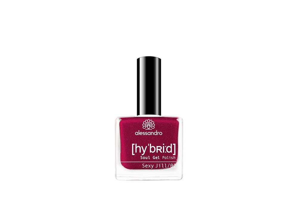 Oja HYBRID alessandro Rouge Noir - Roșu închis-Negru - Unghii perfecte în doar 3 pași, fără LED - rezistă până la 10 zile! 8 ml