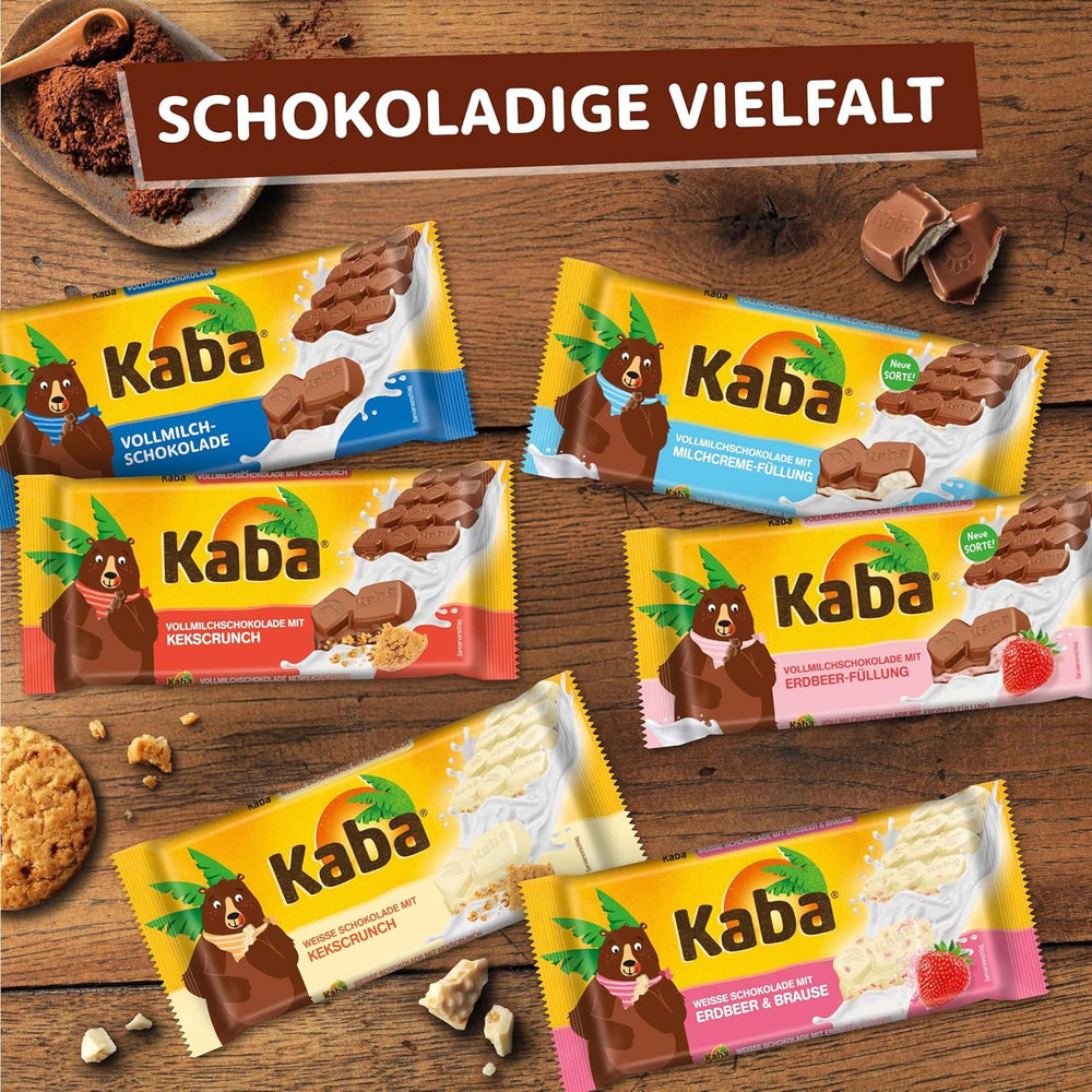 Kaba Vollmilch- und Milchcreme-Schokoriegel mit Schokoladenfüllung, 90 g Riegel, schmelzende Schokolade mit leichter Milchcreme und Kaba Original-Geschmack (2er-Pack)