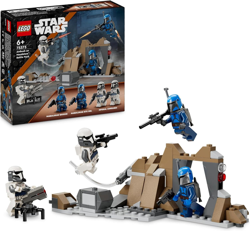 LEGO Star Wars: Mandalorian Ambush on Mandalore Battle Pack, Abenteuer-Bauspielzeug für Kinder, Sammel-Action-Set, Geschenkidee für Jungen und Mädchen 75373 Bausets Besuchen Sie den LEGO-Store Standardtitel