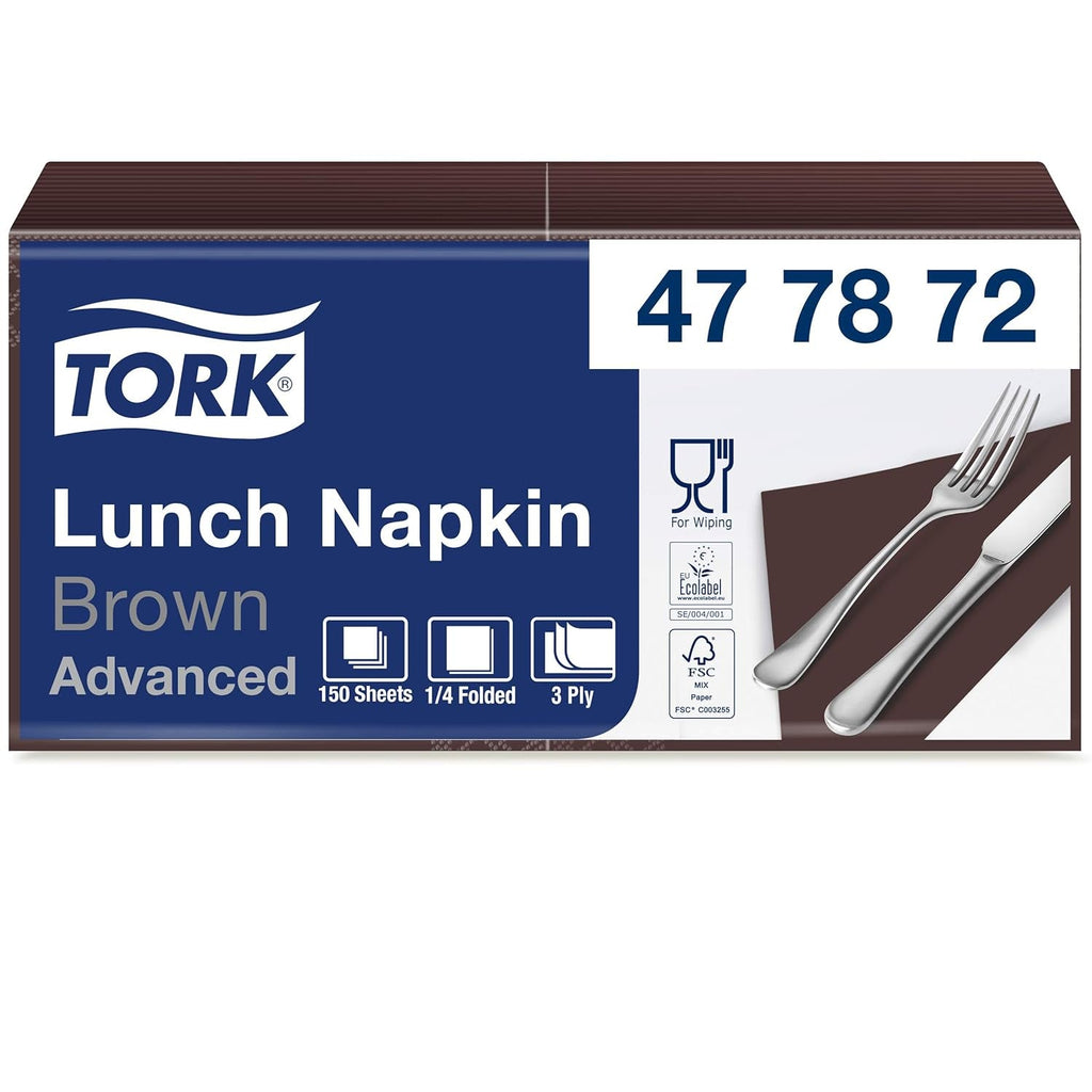 Tork 477861 Șervețele de prânz moi roșii / Șervețele de hârtie absorbante din 3 straturi de culoare roșie / Versatile / Calitate avansată / 10 X 150 (1500) șervețele / 32,6 X 33 Cm (L X l) / 1/4 pliere