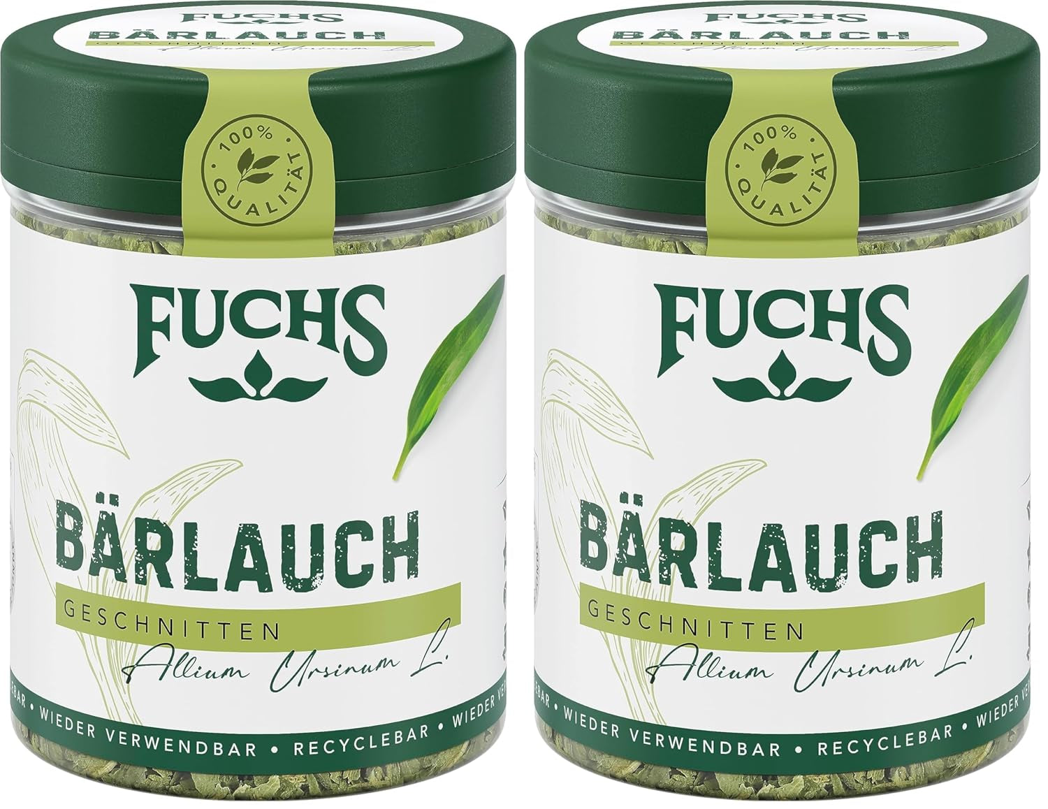 Fuchs Gewürze - Bärlauch geschnitten - würzige Schärfe für Quark-Dips, Frischkäse oder Risotto - natürliche Zutaten - 8 g in wiederverwendbarer, recyclebarer Dose
